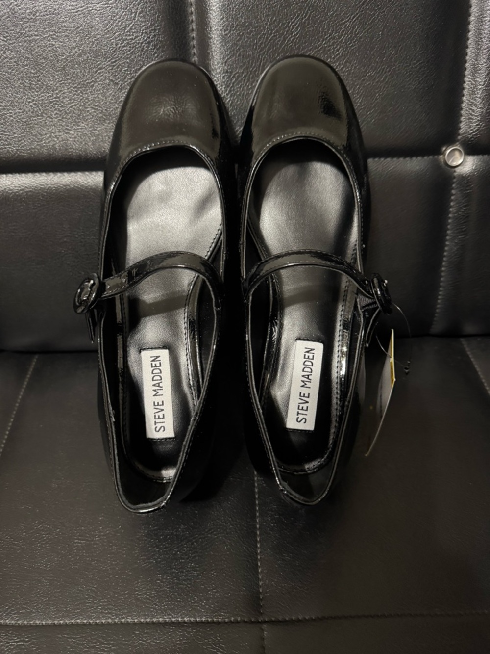 NWT women’s Steve Madden Glossy Black Patent Mary Jane Heels original box gift